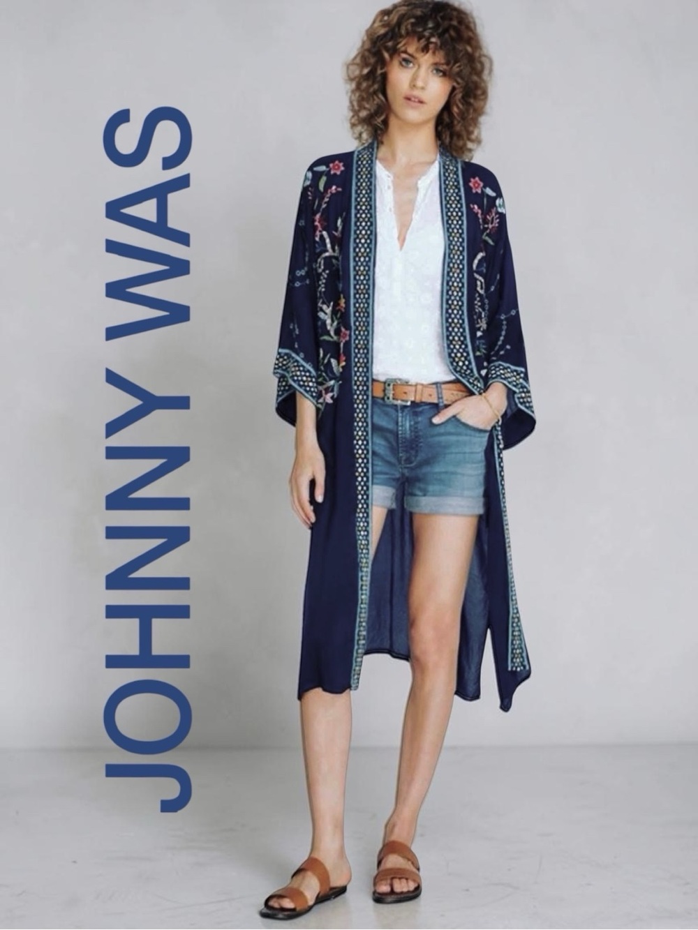Johnny Was • NWT Floral Embroidered Summer Long Kimono / Duster || XL